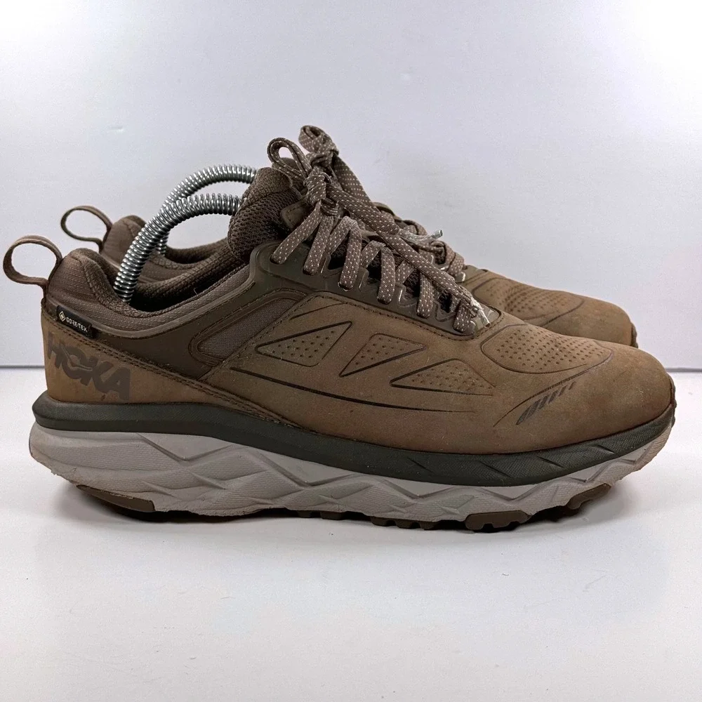 Hoka One One Challenger Low GTX Gore-Tex Brown Leather Shoes 1106520 Womens 8.5D
